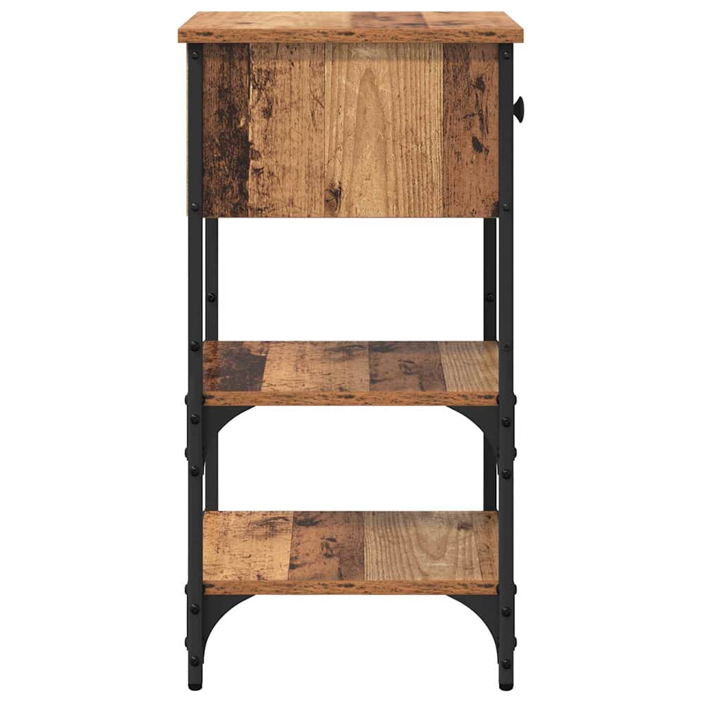 Armadio da Notte con cassetto Legno vecchio 871236