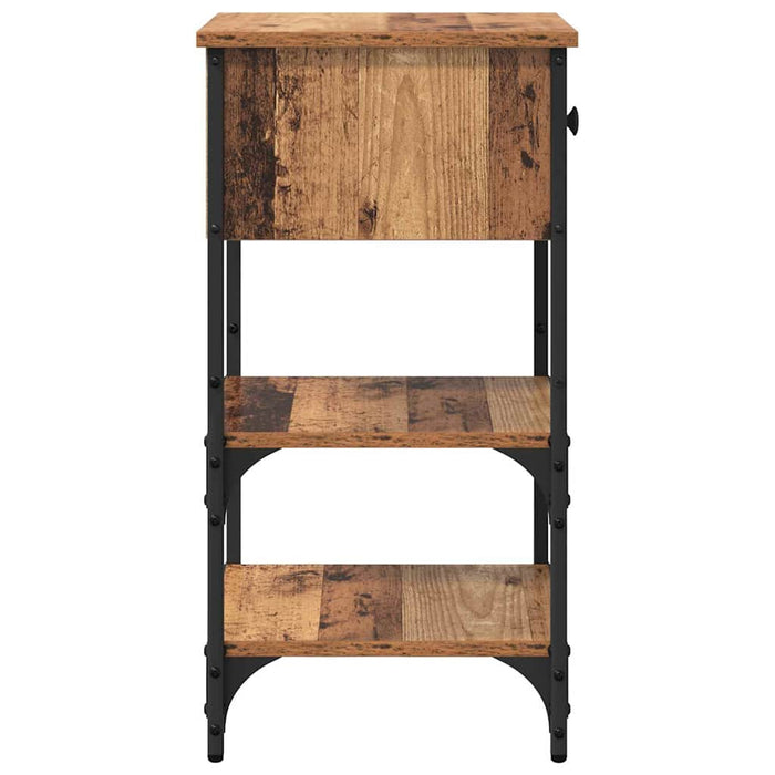 Armadio da Notte con cassetto Legno vecchio 871236