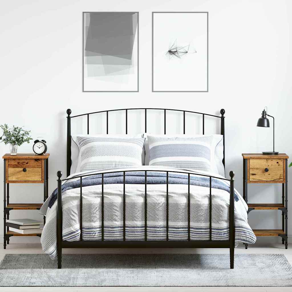 Mobiletto da Notte 2 pcs Legno vecchio 34 x 36 x 70 cm 871237