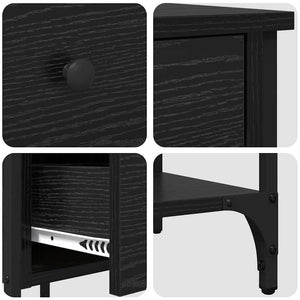 Armadio da Notte con cassetto Rovere nero 871240