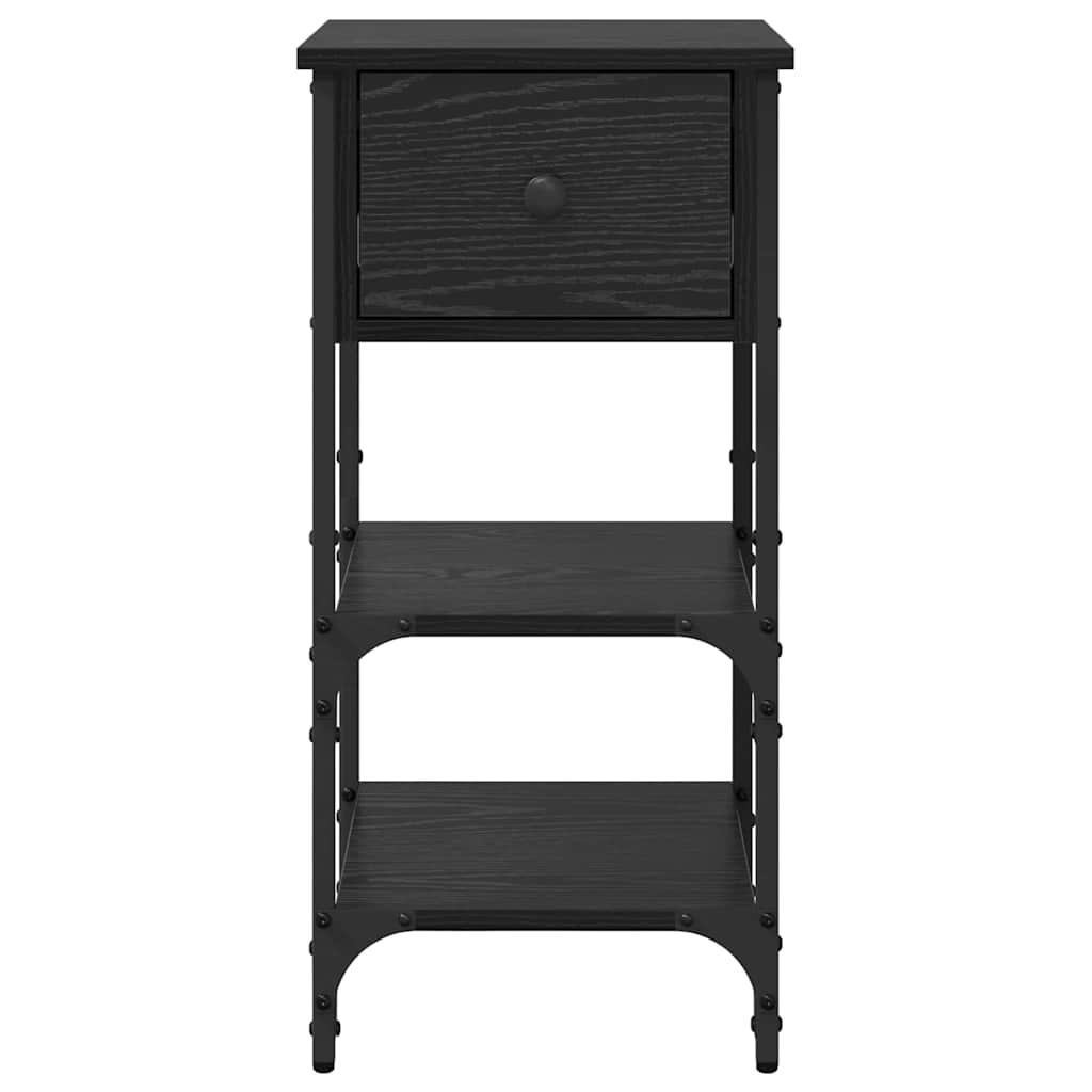 Armadio da Notte con cassetto Rovere nero 871240