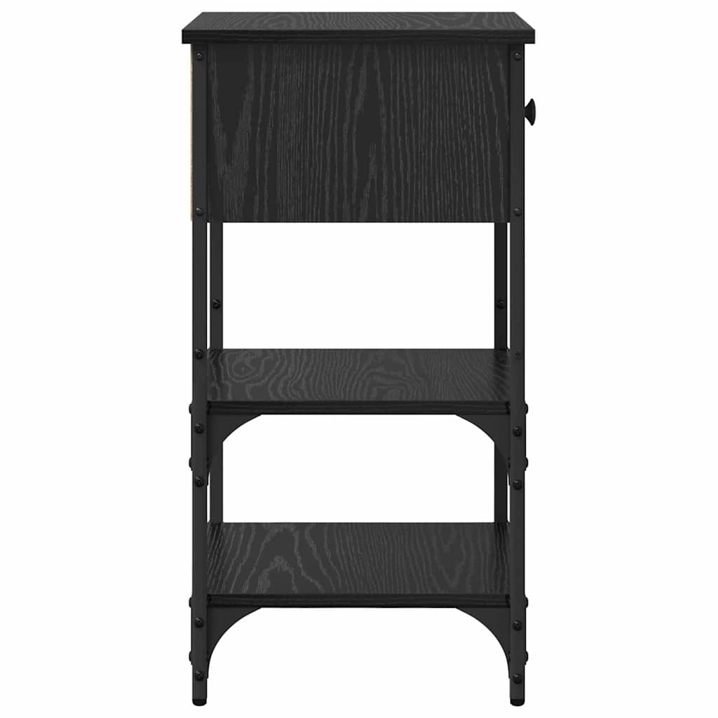 Armadio da Notte con cassetto Rovere nero 871240