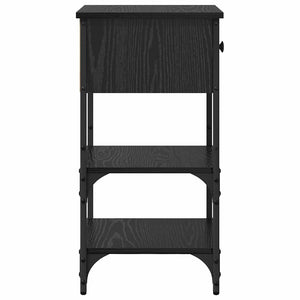 Armadio da Notte con cassetto Rovere nero 871240