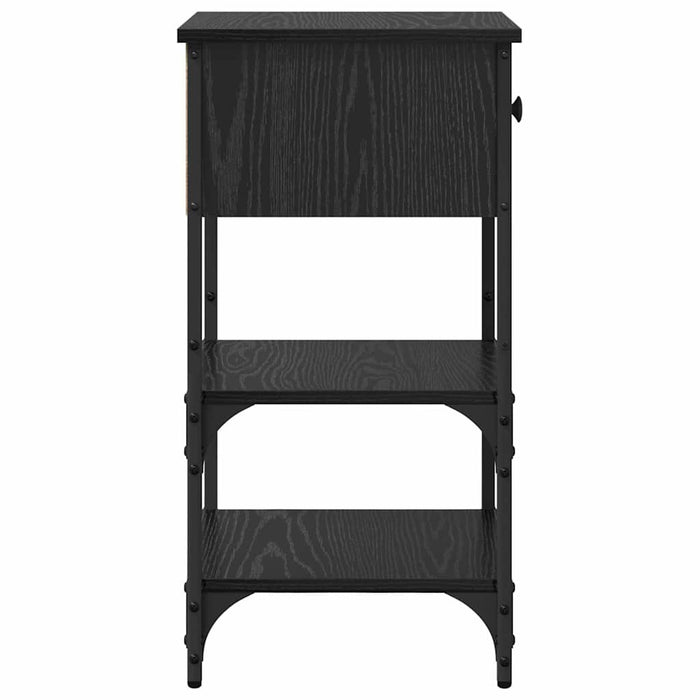 Armadio da Notte con cassetto Rovere nero 871240