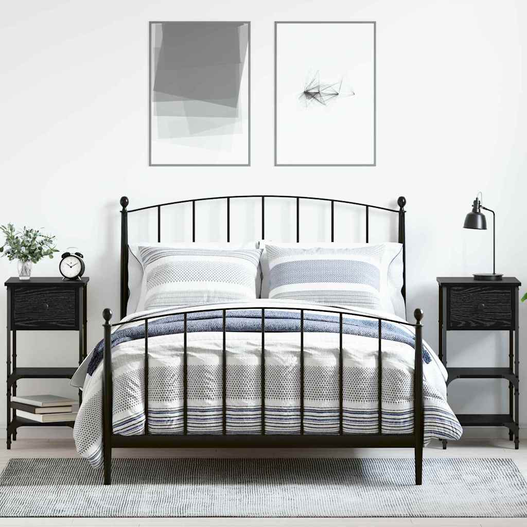 Armadio da Notte con cassetto 2 pcs Rovere nero 871241