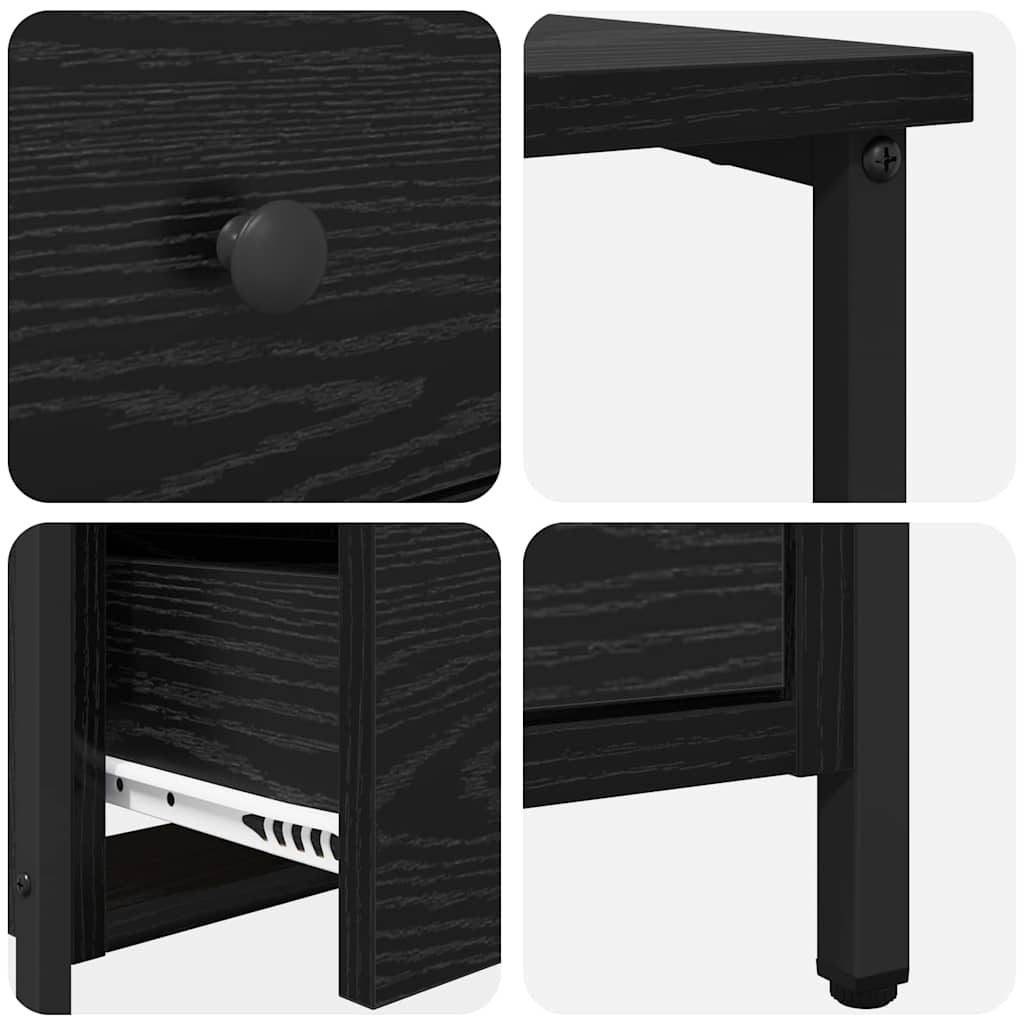 vidaXL Armadio da Notte Rovere nero 30 x 60 x 60 cm Legno multistrato