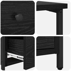 vidaXL Armadio da Notte Rovere nero 30 x 60 x 60 cm Legno multistrato