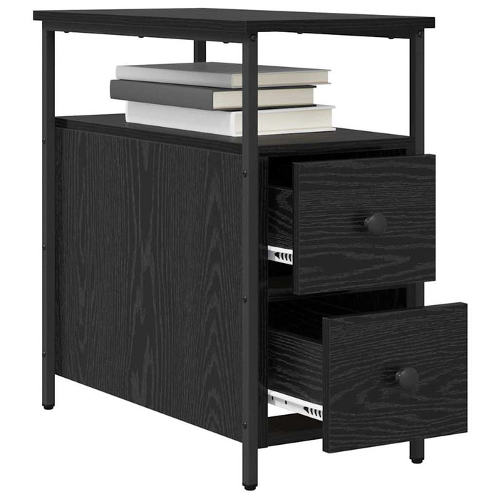 vidaXL Armadio da Notte Rovere nero 30 x 60 x 60 cm Legno multistrato