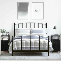 vidaXL Armadio da Notte con cassetto 2 pcs Rovere nero 30 x 60 x 60 cm