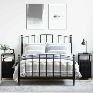 vidaXL Armadio da Notte con cassetto 2 pcs Rovere nero 30 x 60 x 60 cm