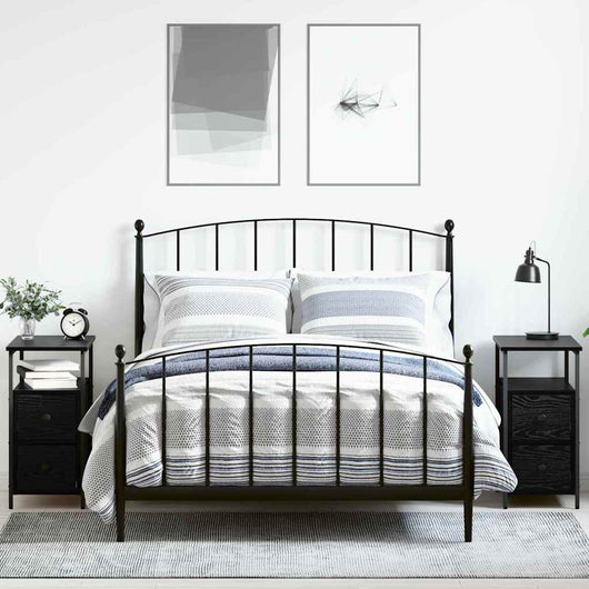 vidaXL Armadio da Notte con cassetto 2 pcs Rovere nero 30 x 60 x 60 cm