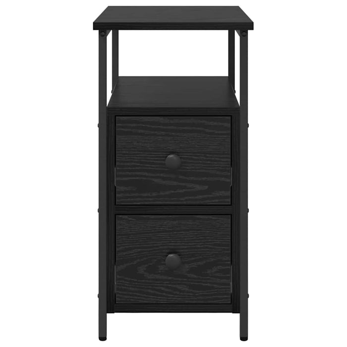 vidaXL Armadio da Notte con cassetto 2 pcs Rovere nero 30 x 60 x 60 cm