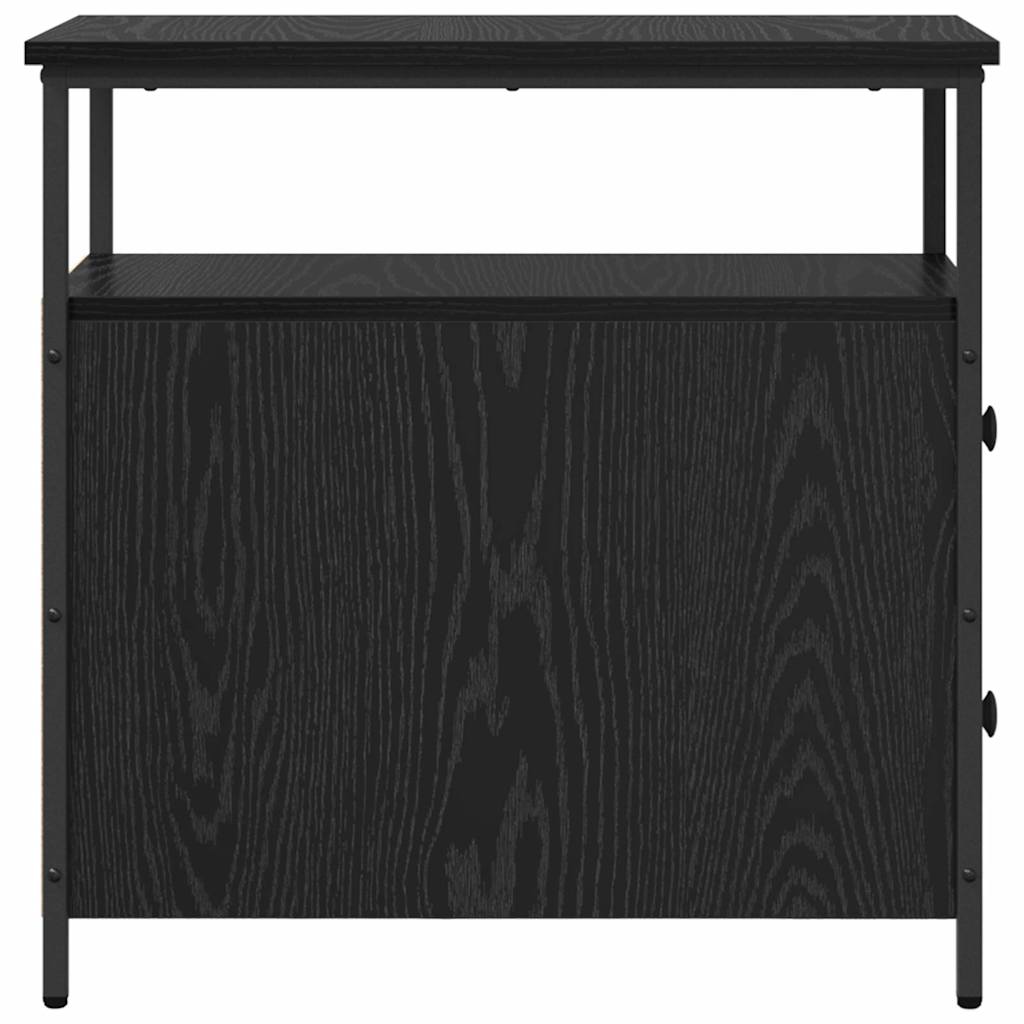 vidaXL Armadio da Notte con cassetto 2 pcs Rovere nero 30 x 60 x 60 cm