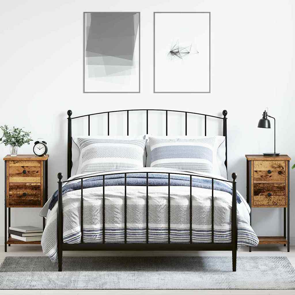 vidaXL Armadio da Notte 2 pcs Legno vecchio 32 x 42 x 70 cm