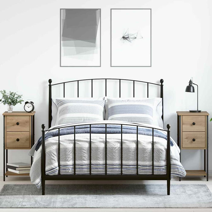 vidaXL Armadio da Notte 2 pcs rovere artigianale 32 x 42 x 70 cm