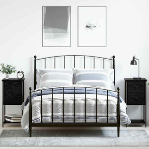 vidaXL Armadio da Notte con cassetto 2 pcs Rovere nero 32 x 42 x 70 cm