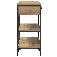 Tavolo consolle con cassetto con lo scaffale rovere artigianale 871305