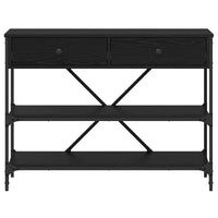 Tavolo consolle con cassetto con lo scaffale Altro Rovere nero 871306