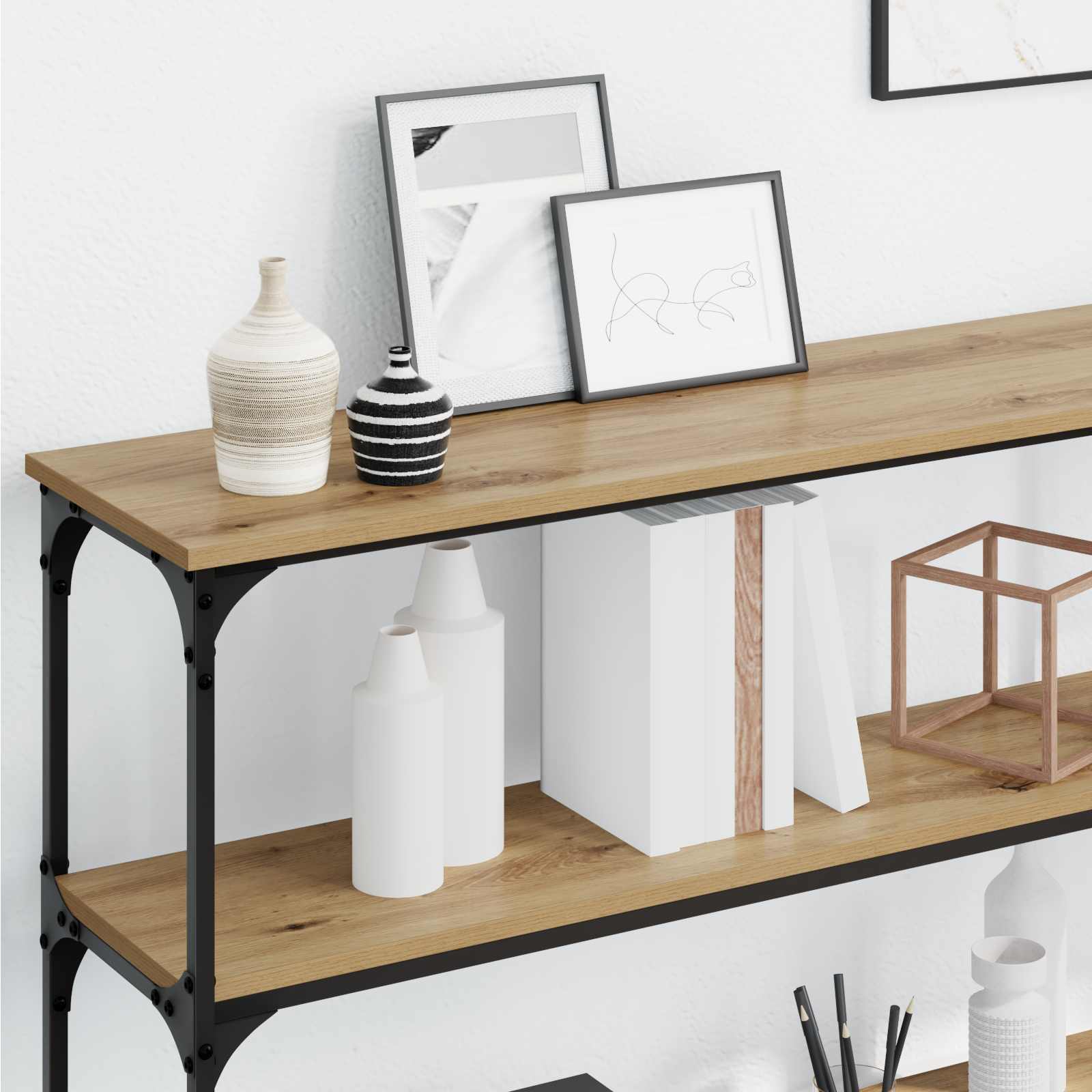 Tavolo consolle rovere artigianale 200 x 29 x 75 cm 871320