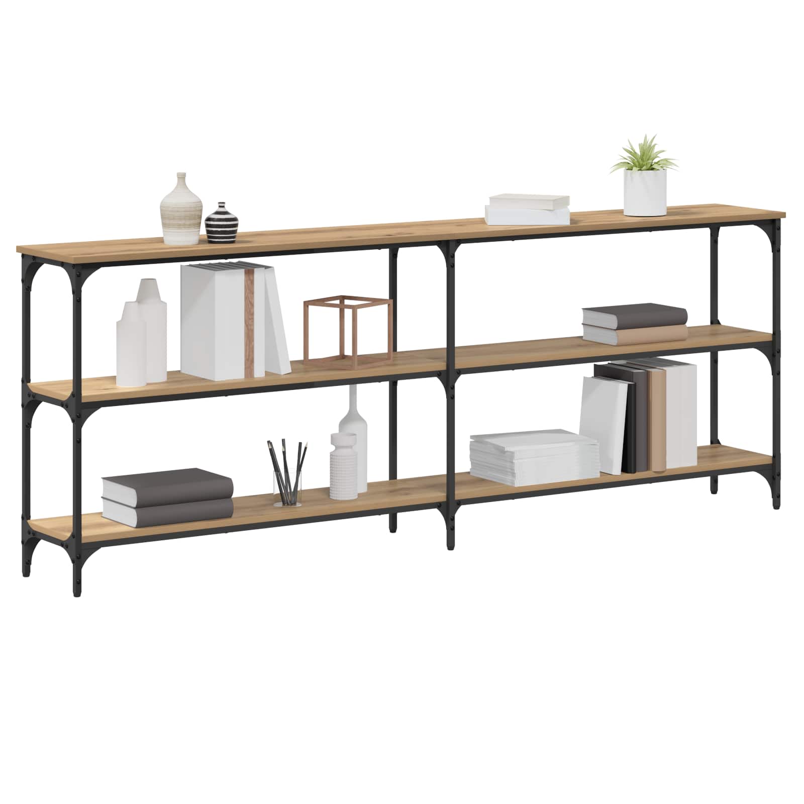 Tavolo consolle rovere artigianale 200 x 29 x 75 cm 871320