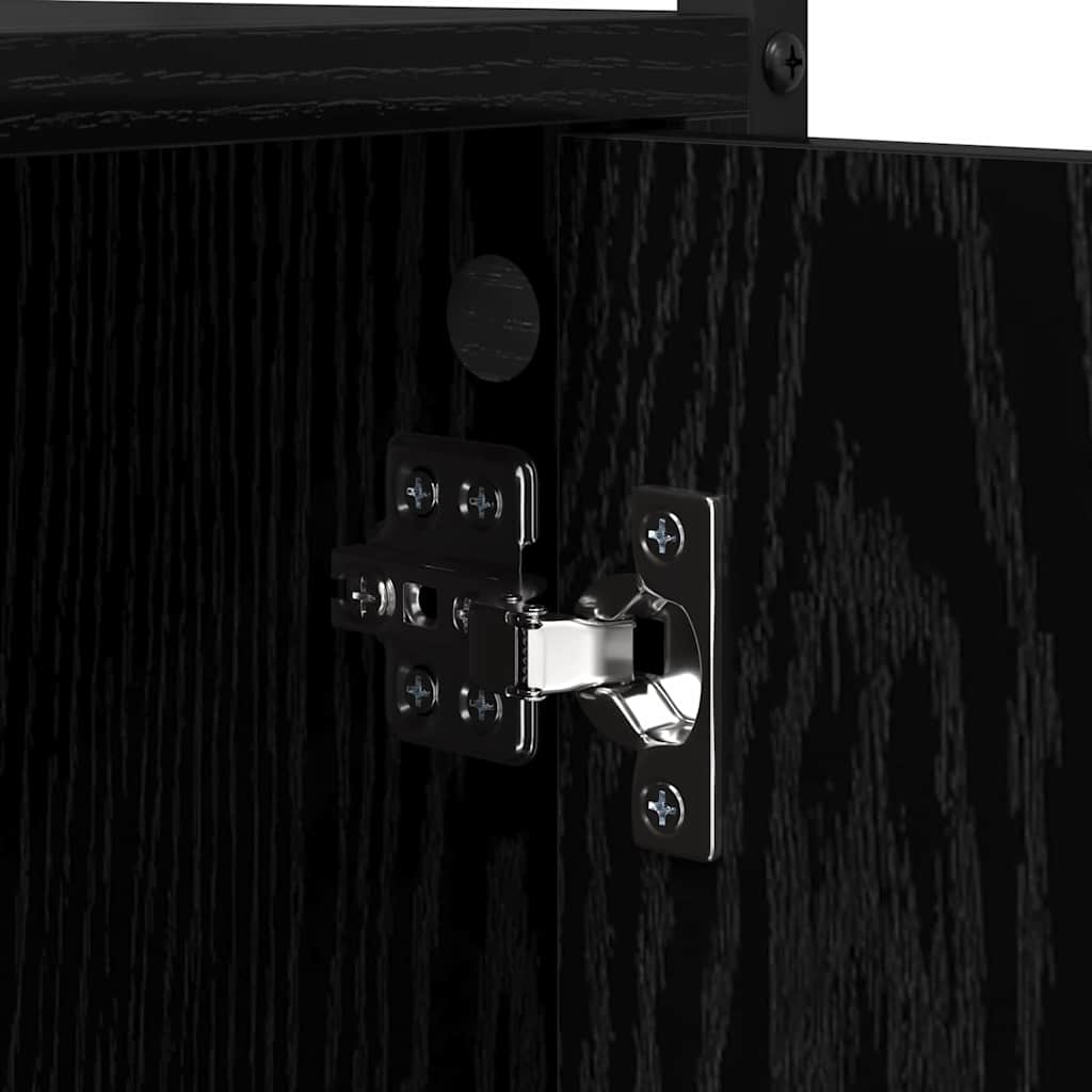 Mobile per Lavatrice Rovere Nero 68x48.5x194 cm 871369