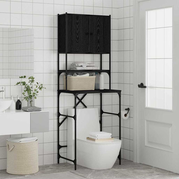 Mobile per Lavatrice Rovere Nero 68x48.5x194 cm 871369