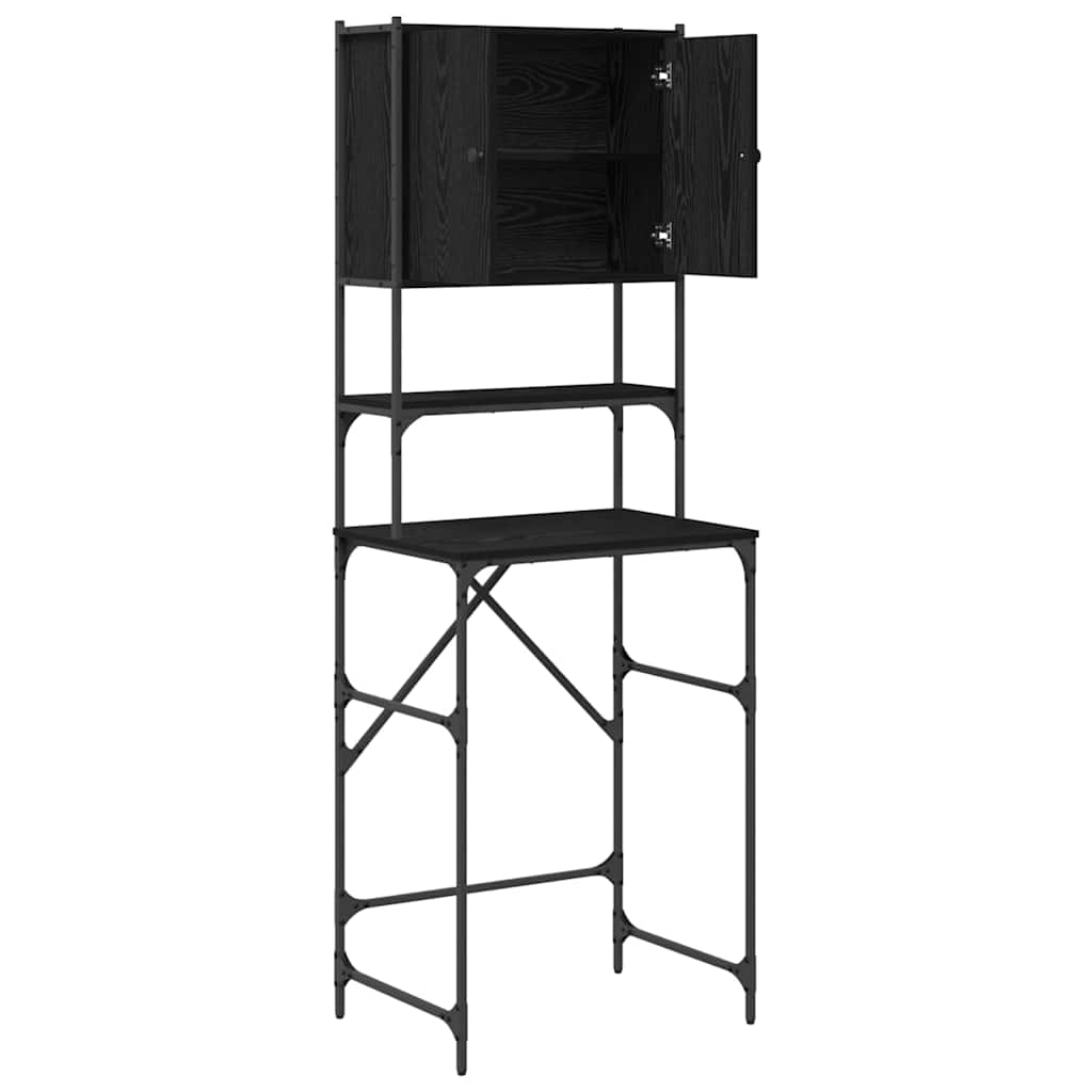 Mobile per Lavatrice Rovere Nero 68x48.5x194 cm 871369