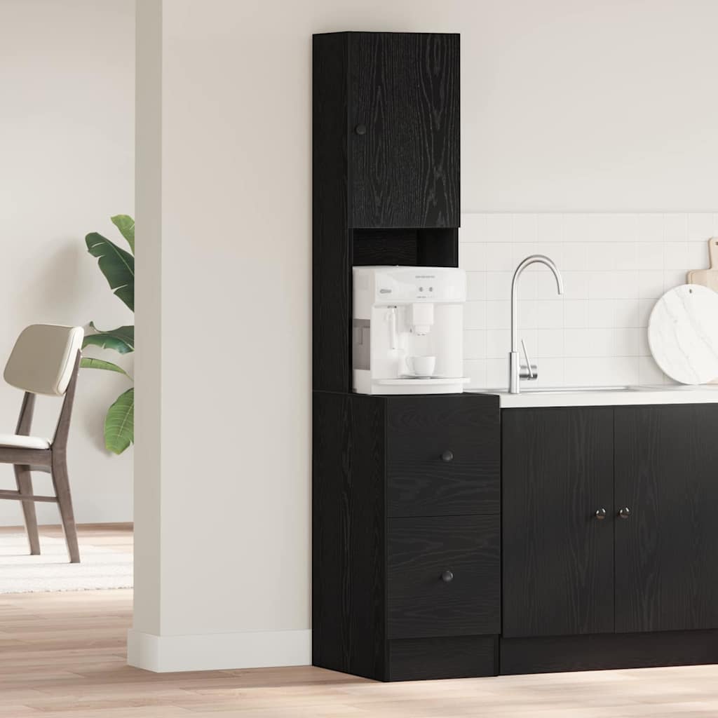 vidaXL Mobile da cucina con cassetto Rovere nero Legno multistrato