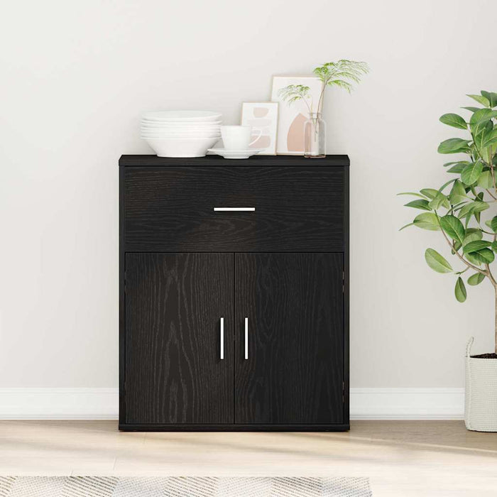 vidaXL Credenza Rovere nero 60 x 31 x 70 cm Legno multistrato
