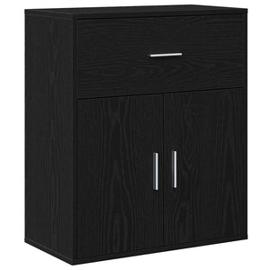 vidaXL Credenza Rovere nero 60 x 31 x 70 cm Legno multistrato