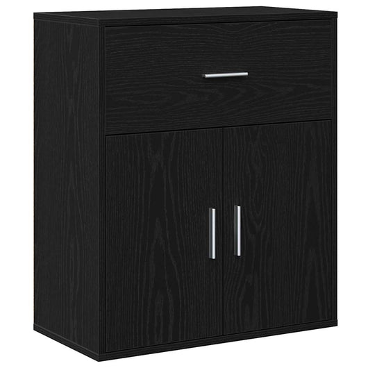 vidaXL Credenza Rovere nero 60 x 31 x 70 cm Legno multistrato