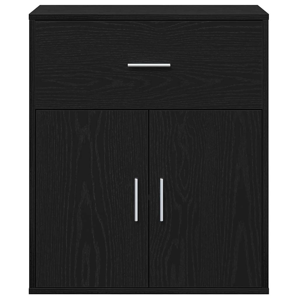 vidaXL Credenza Rovere nero 60 x 31 x 70 cm Legno multistrato