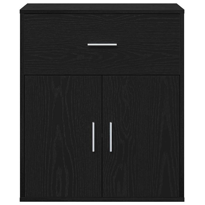 vidaXL Credenza Rovere nero 60 x 31 x 70 cm Legno multistrato