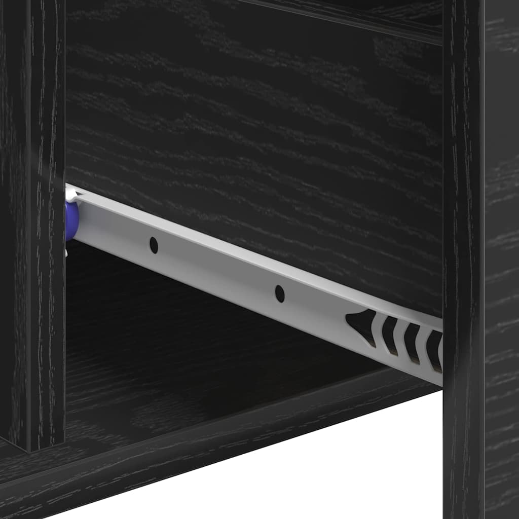vidaXL Credenza Rovere nero 60 x 31 x 70 cm Legno multistrato