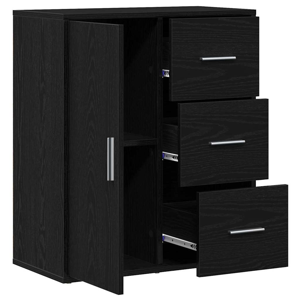 vidaXL Credenza Rovere nero 60 x 31 x 70 cm Legno multistrato