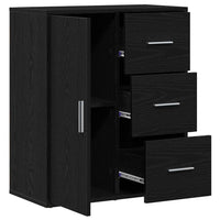 vidaXL Credenza Rovere nero 60 x 31 x 70 cm Legno multistrato