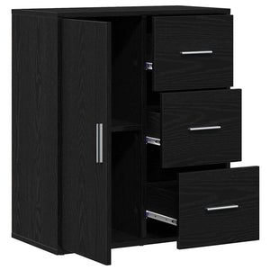 vidaXL Credenza Rovere nero 60 x 31 x 70 cm Legno multistrato