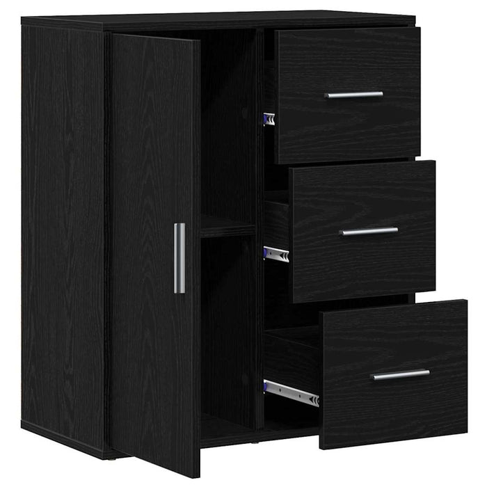 vidaXL Credenza Rovere nero 60 x 31 x 70 cm Legno multistrato