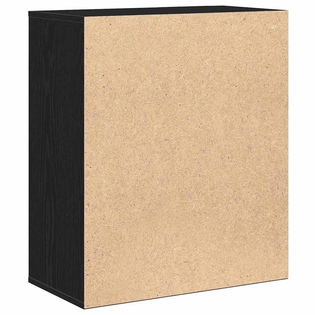 vidaXL Credenza Rovere nero 60 x 31 x 70 cm Legno multistrato