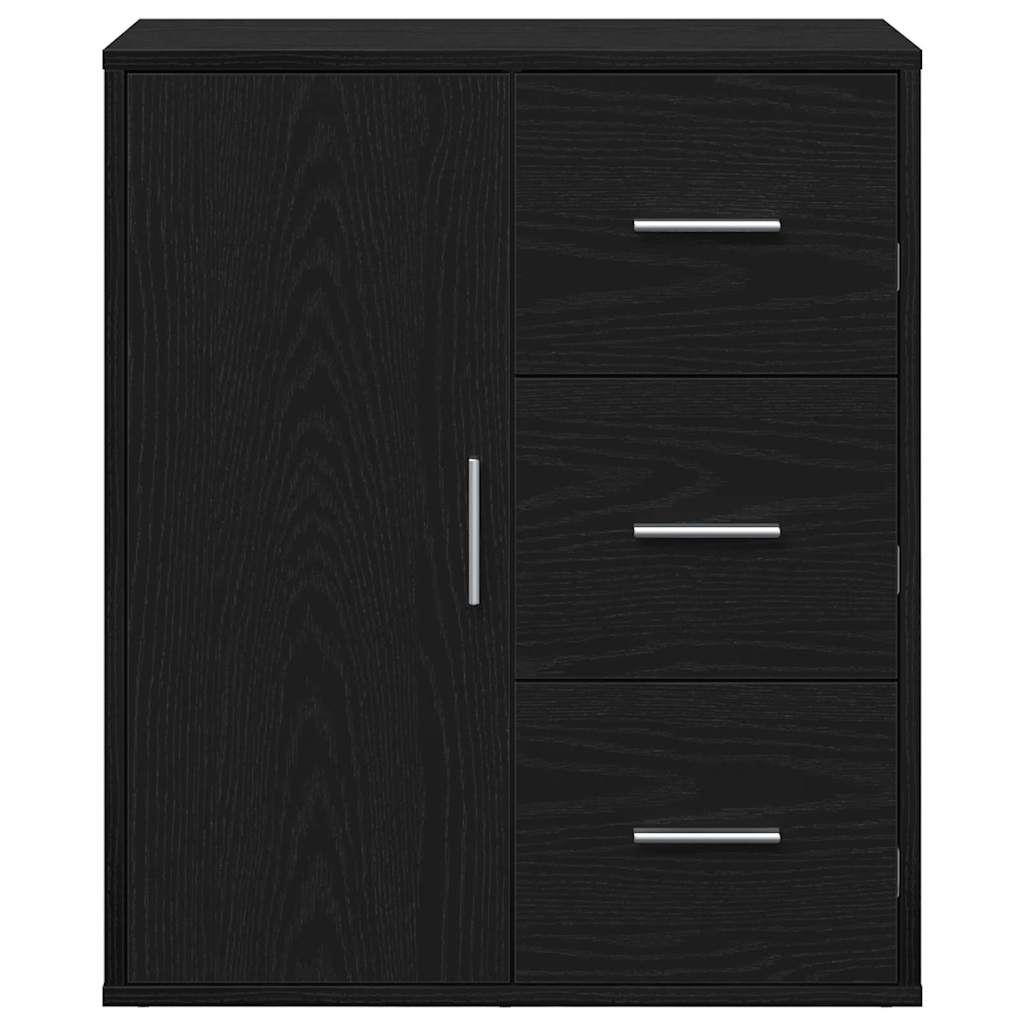 vidaXL Credenza Rovere nero 60 x 31 x 70 cm Legno multistrato