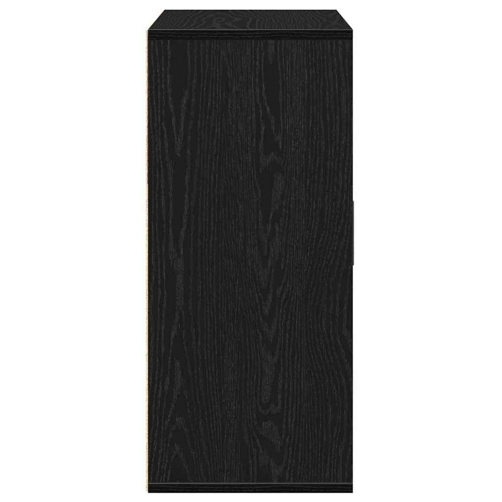 vidaXL Credenza Rovere nero 60 x 31 x 70 cm Legno multistrato