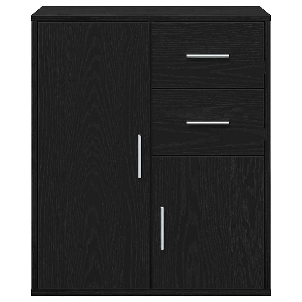 vidaXL Credenza Rovere nero 60 x 31 x 70 cm Legno multistrato