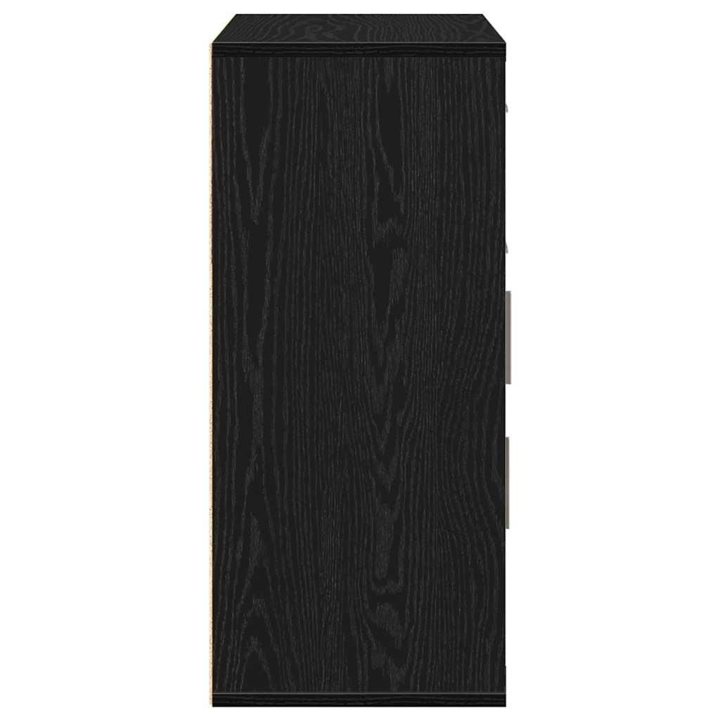 vidaXL Credenza Rovere nero 60 x 31 x 70 cm Legno multistrato