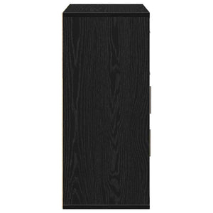 vidaXL Credenza Rovere nero 60 x 31 x 70 cm Legno multistrato