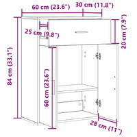 vidaXL Credenza Legno vecchio 79 x 38 x 80 cm Legno multistrato