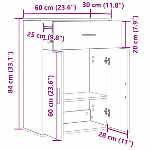 vidaXL Credenza Legno vecchio 79 x 38 x 80 cm Legno multistrato