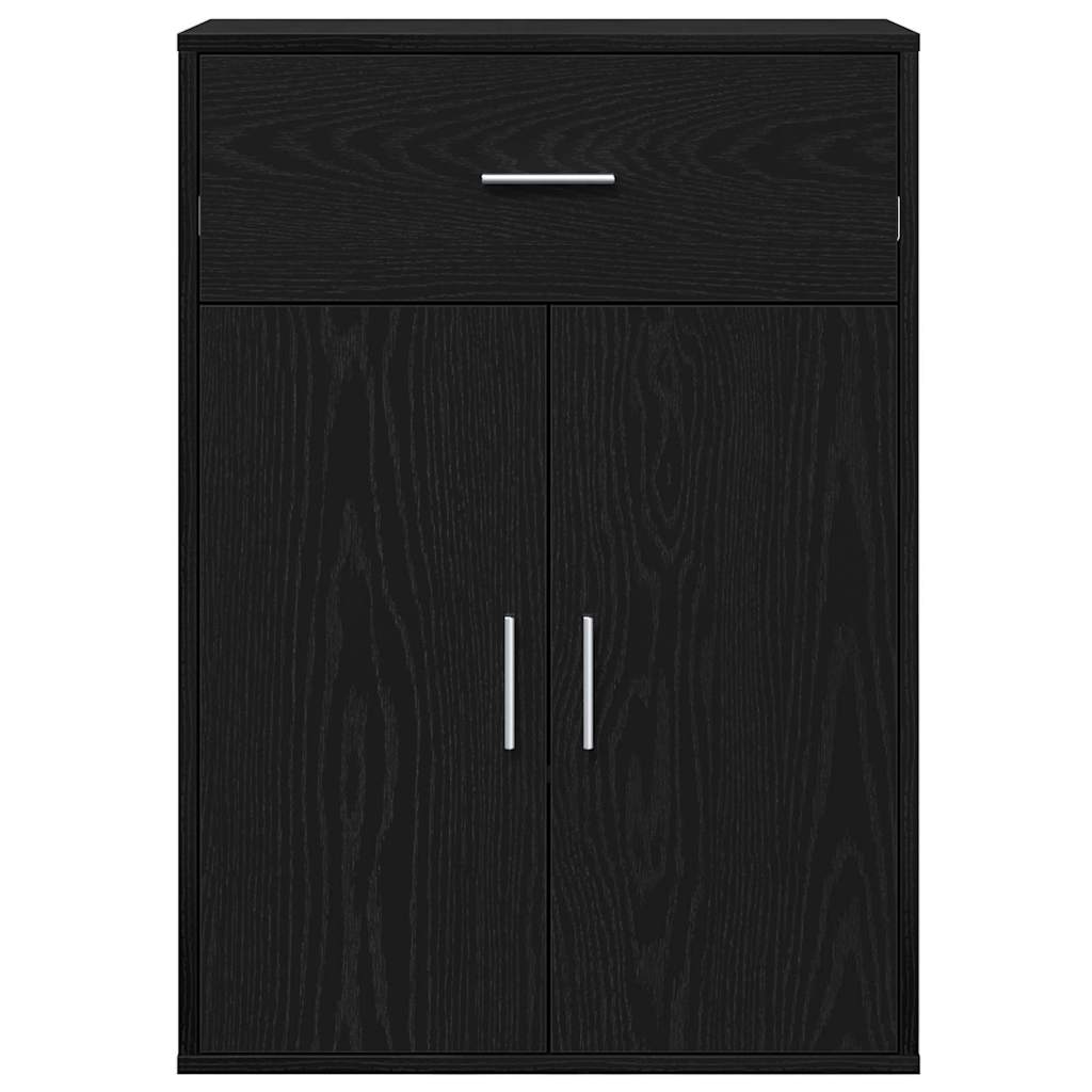 vidaXL Credenza Rovere nero 79 x 38 x 80 cm Legno multistrato