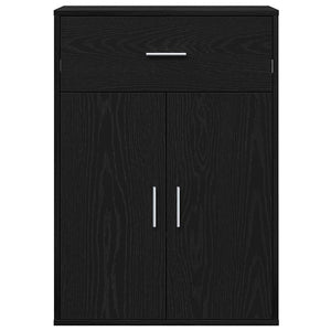 vidaXL Credenza Rovere nero 79 x 38 x 80 cm Legno multistrato