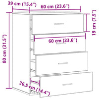 vidaXL Credenza Legno vecchio 60 x 39 x 80 cm Legno multistrato
