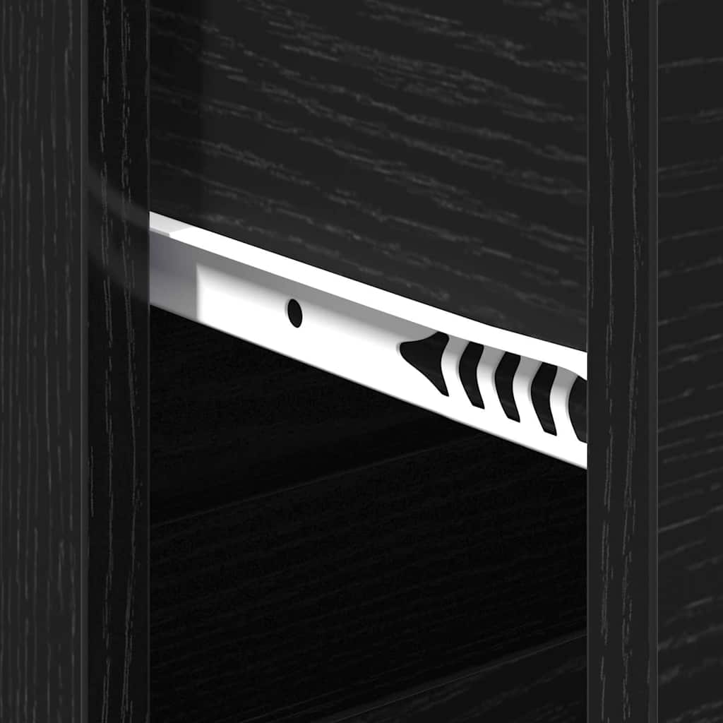 vidaXL Credenza Rovere nero 60 x 39 x 80 cm Legno multistrato